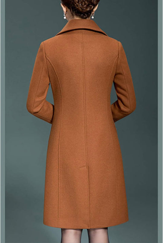 Miranda – Classic Long Wool-Blend Coat for Women
