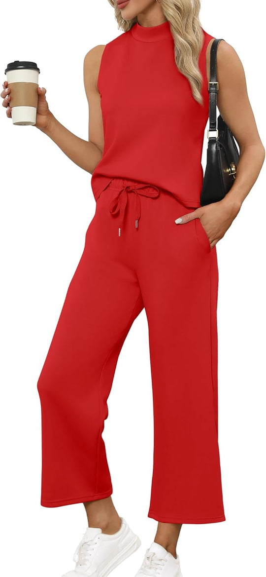 Bresha – Sleeveless Two-Piece Lounge Set for Women