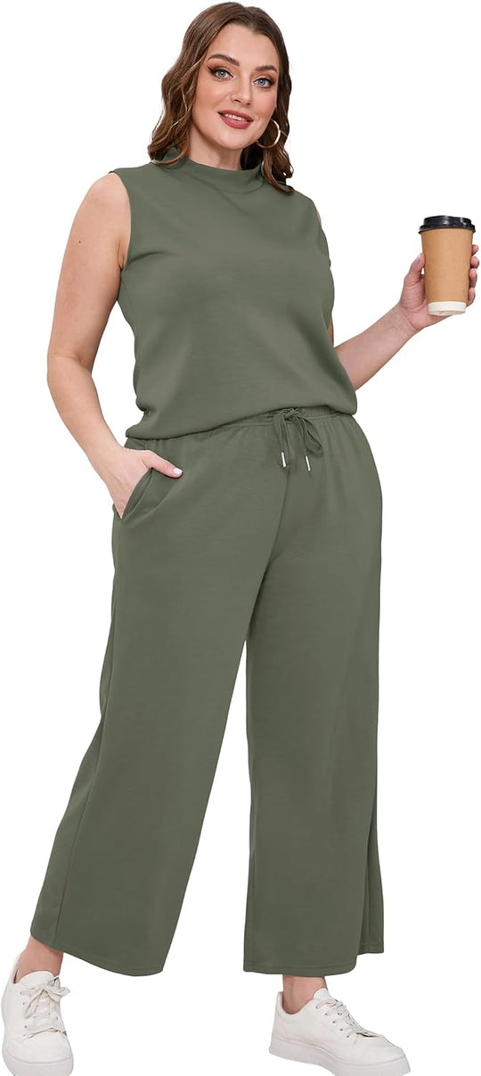 Bresha – Sleeveless Two-Piece Lounge Set for Women