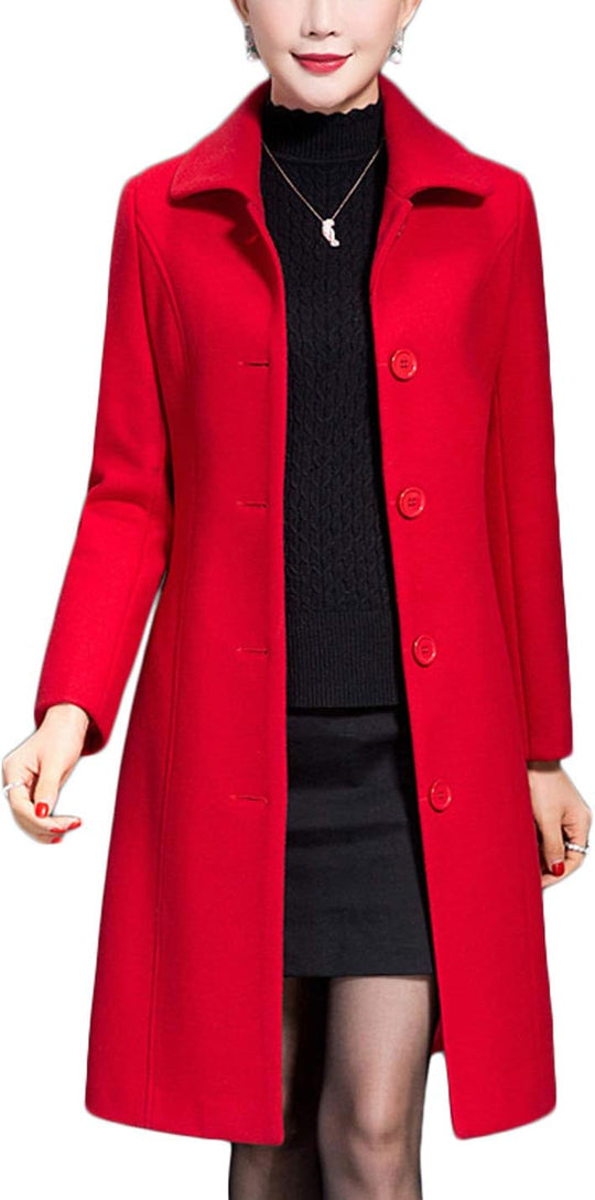 Miranda – Classic Long Wool-Blend Coat for Women