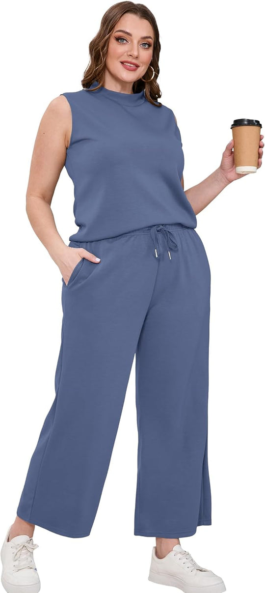 Bresha – Sleeveless Two-Piece Lounge Set for Women