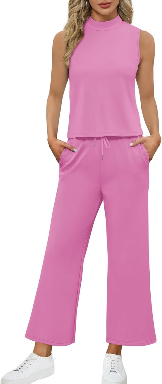 Bresha – Sleeveless Two-Piece Lounge Set for Women