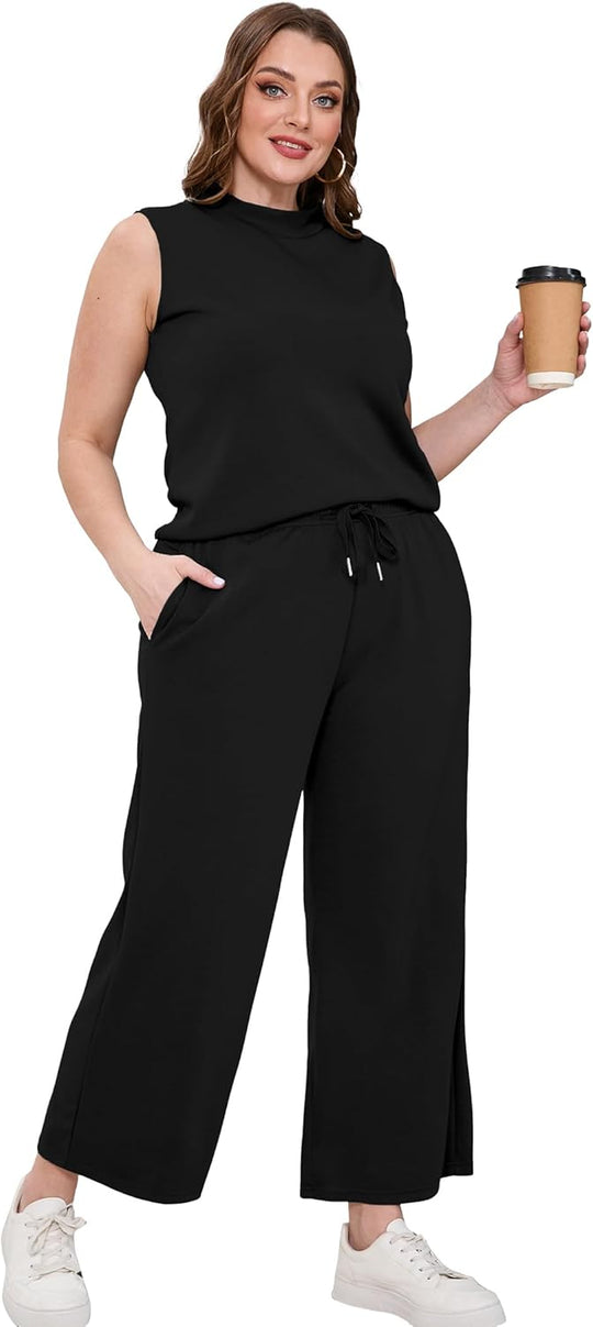 Bresha – Sleeveless Two-Piece Lounge Set for Women