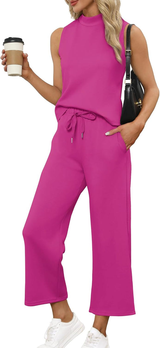 Bresha – Sleeveless Two-Piece Lounge Set for Women