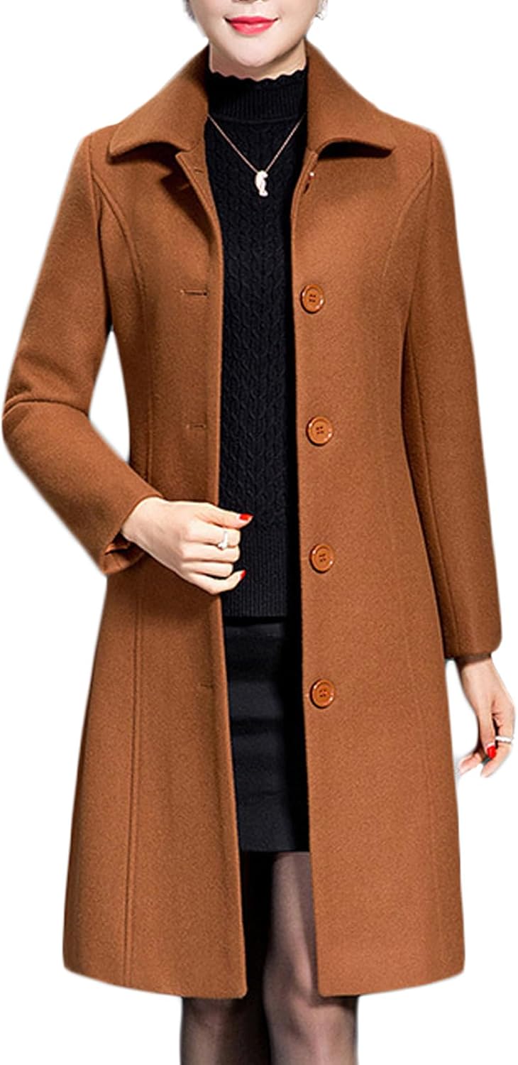 Miranda – Classic Long Wool-Blend Coat for Women