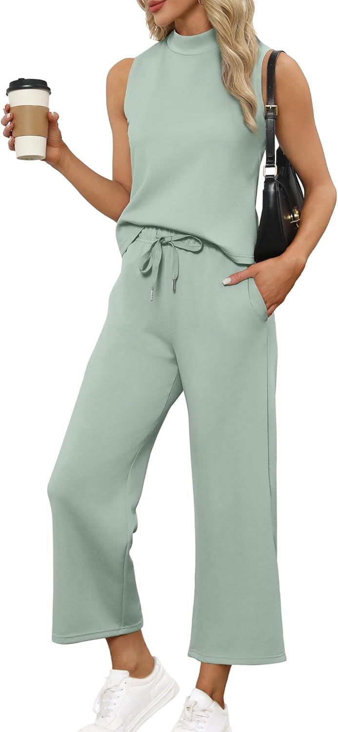 Bresha – Sleeveless Two-Piece Lounge Set for Women