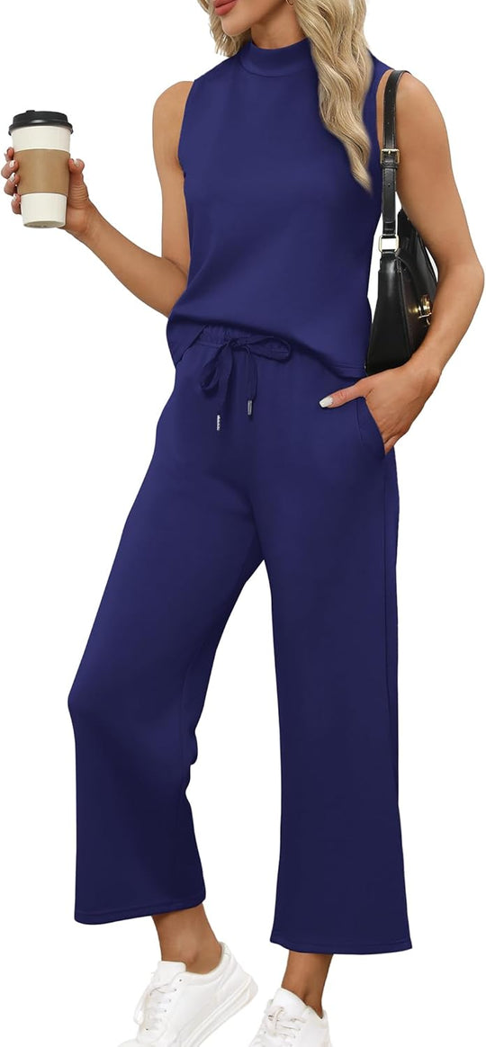 Bresha – Sleeveless Two-Piece Lounge Set for Women