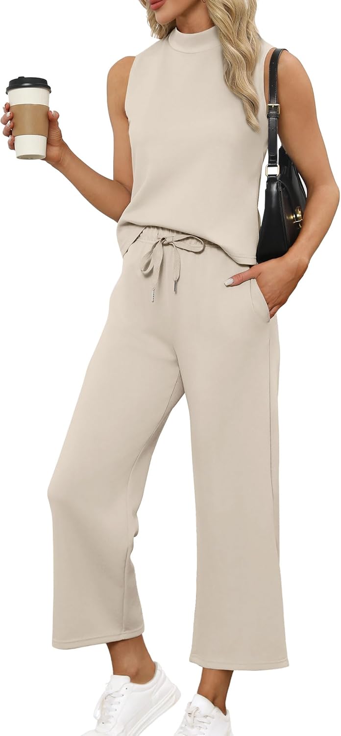 Bresha – Sleeveless Two-Piece Lounge Set for Women