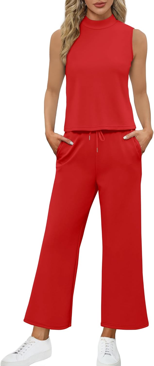 Bresha – Sleeveless Two-Piece Lounge Set for Women