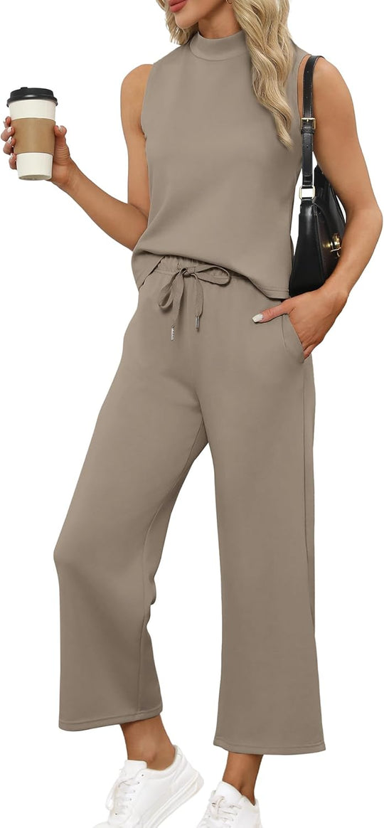 Bresha – Sleeveless Two-Piece Lounge Set for Women