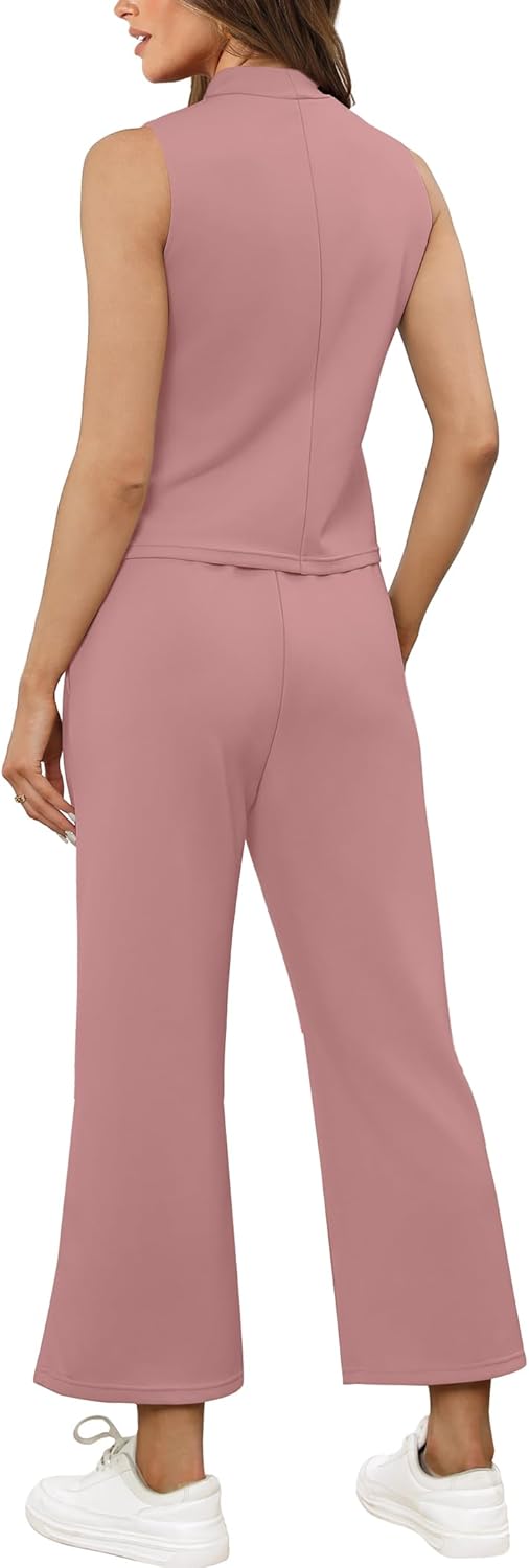 Bresha – Sleeveless Two-Piece Lounge Set for Women