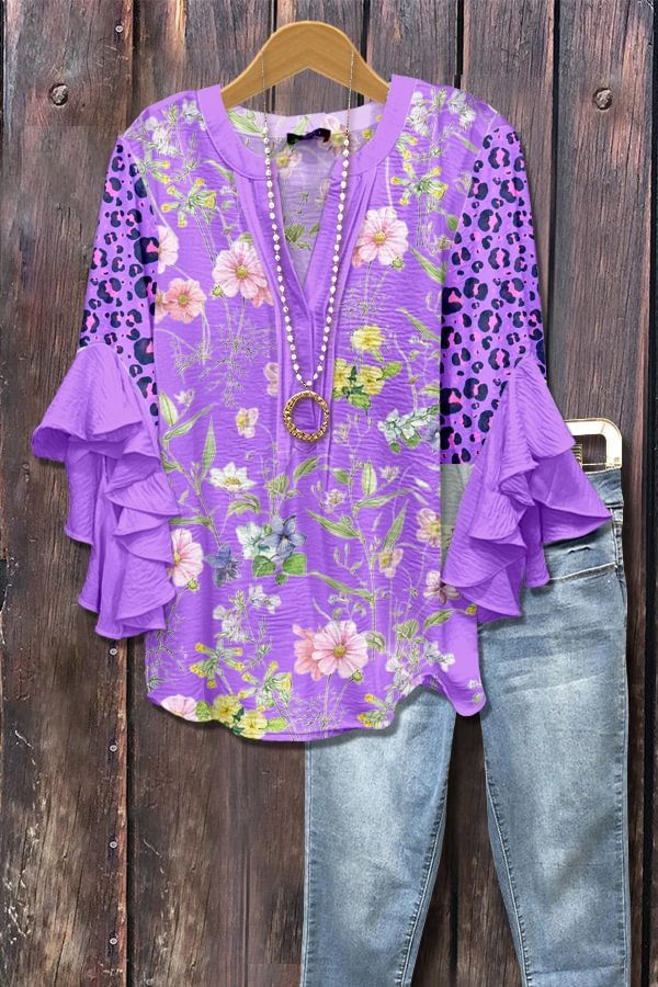Zainab – Boho Paisley Ruffle Sleeve Blouse for Women
