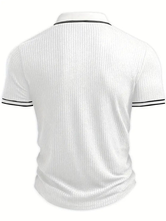 Luca – Textured Ribbed Polo for Men