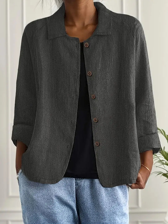 Sandy – Button-Front Linen Jacket for Women