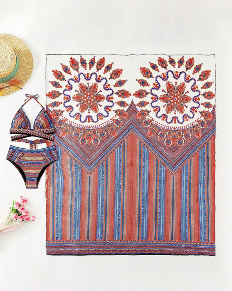 Nikolina – Boho Beach 3-Piece Swimsuit Set for Women