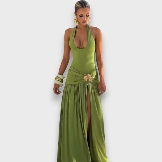 Merion – Summer Dress with Slit and Waist Detail