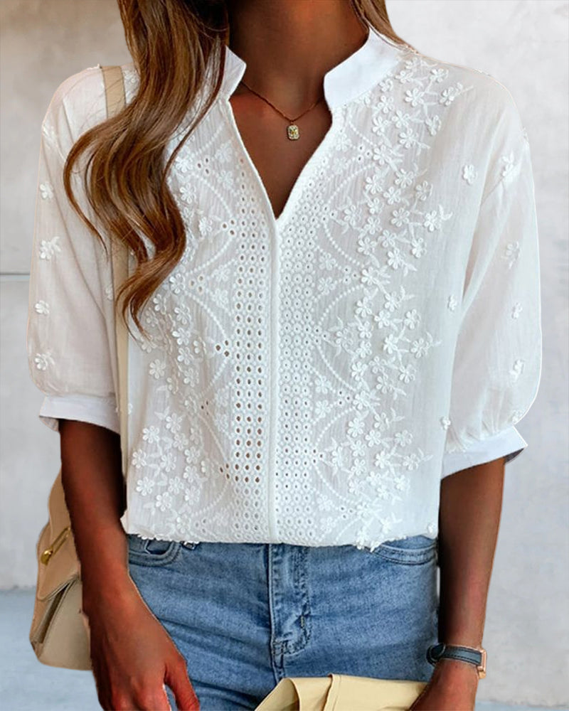 Kaley – Crochet Lace Patchwork Blouse for Women
