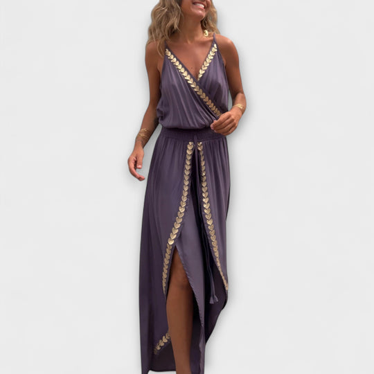 Nerina – Jumpsuit with Golden Accents and Boho Flair