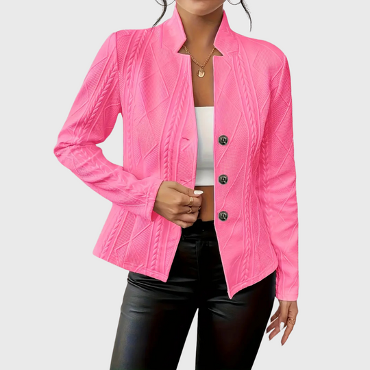 Ronja – Textured Knit Button Blazer for Women
