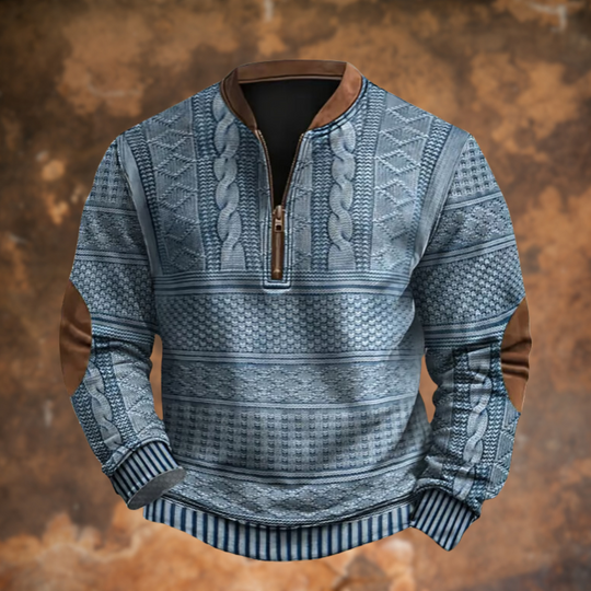 Cedrick – Casual Knit Quarter-Zip Pullover for Men