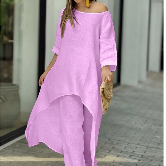 Mahveen – Flowing Asymmetrical Tunic Set for Women