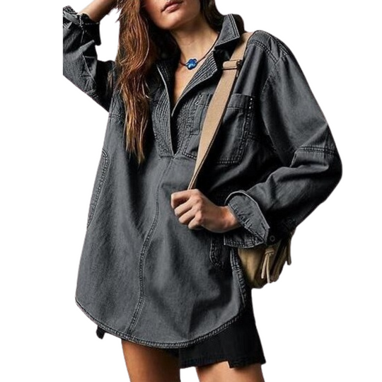 Claudine – Oversized Corduroy Shirt for Women