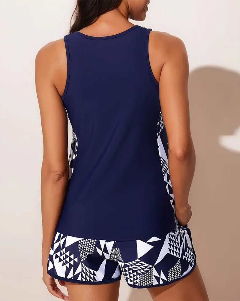 Nikola – Geometric Tank Lounge Set for Women