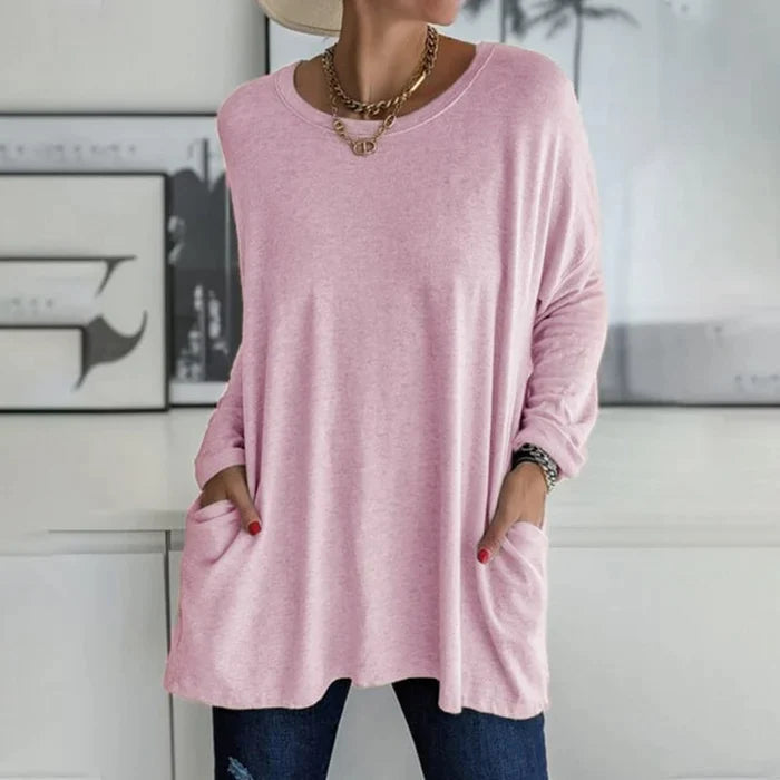 Phyllis – Casual Longline V-Neck Tunic for Women
