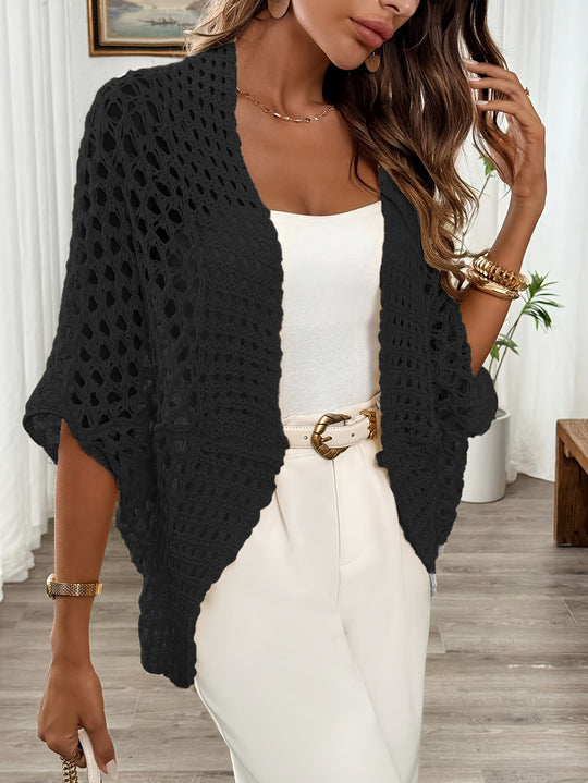 Belina – Open-Weave Crochet Cardigan