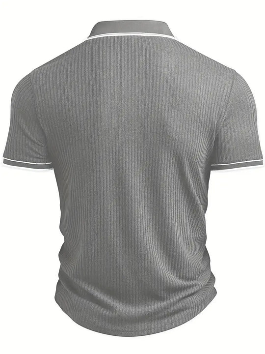 Luca – Textured Ribbed Polo for Men