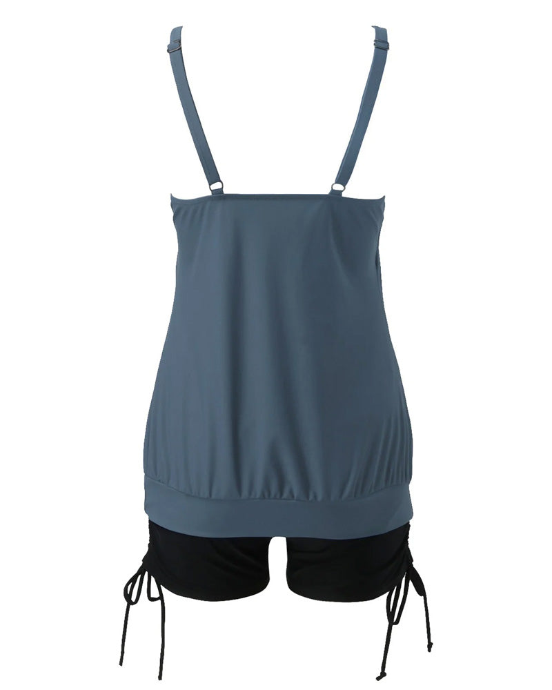 Branora – Relaxed Fit Tankini Set with Adjustable Shorts