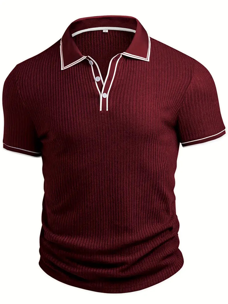 Luca – Textured Ribbed Polo for Men