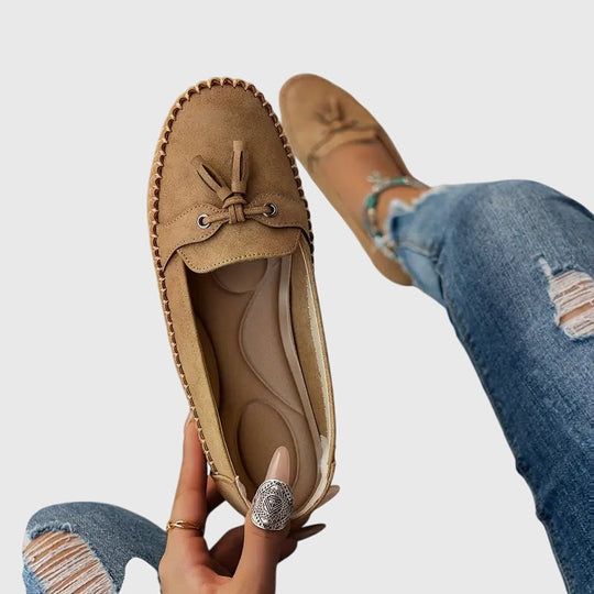 Morlina – Classic Suede Moccasin Loafers for Women