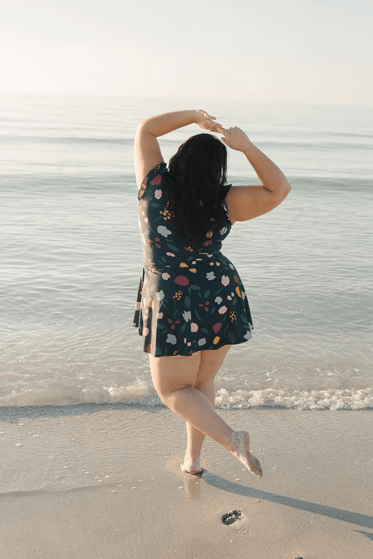 Lotta – Floral Wrap Ruffle Swim Romper