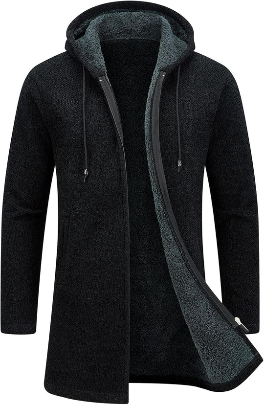 Marcell – Hooded Sherpa-Lined Cardigan Jacket for Men
