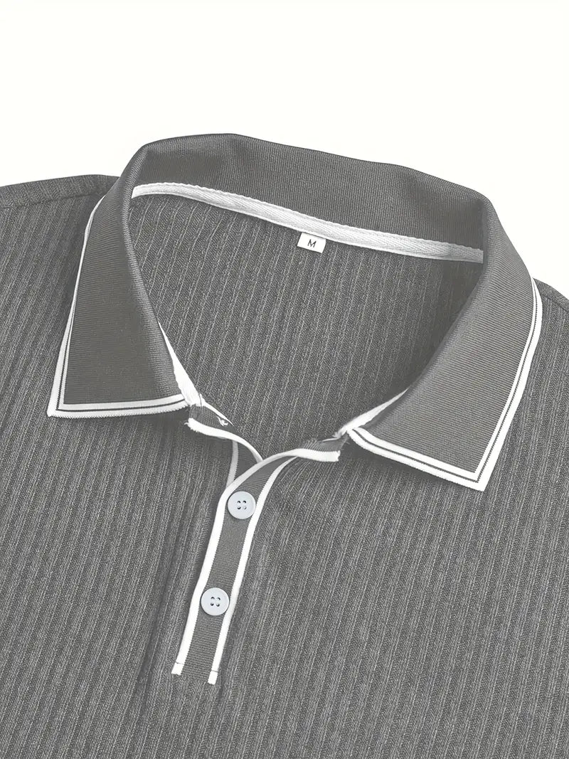 Luca – Textured Ribbed Polo for Men
