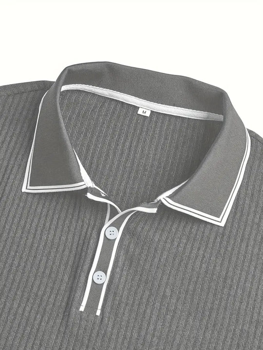 Luca – Textured Ribbed Polo for Men