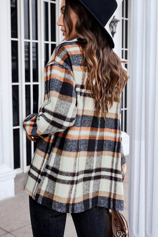 Izzie – Oversized Plaid Button-Up Shacket for Women