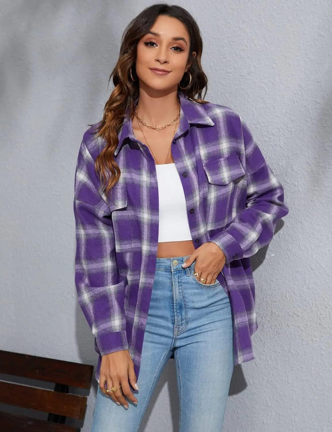 Taryn – Casual Plaid Button-Up Shirt for Women