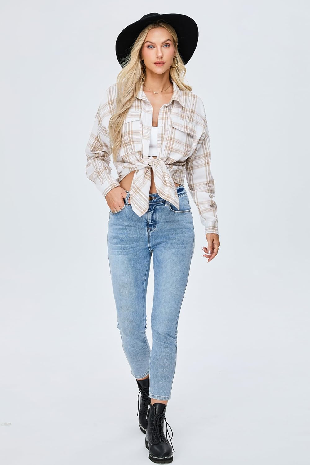 Taryn – Casual Plaid Button-Up Shirt for Women