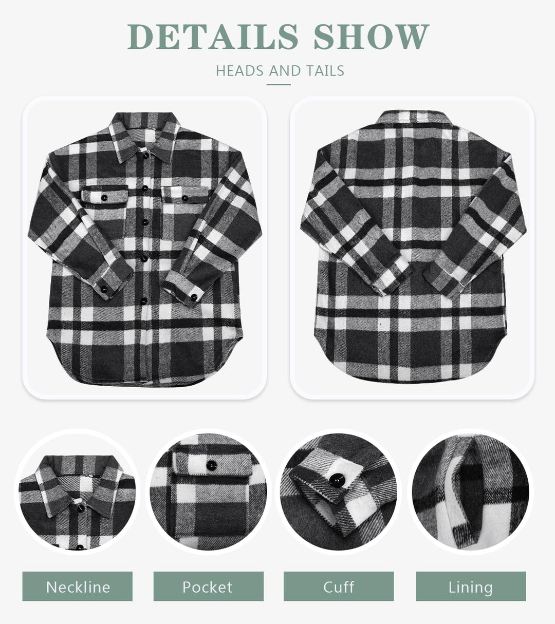 Izzie – Oversized Plaid Button-Up Shacket for Women