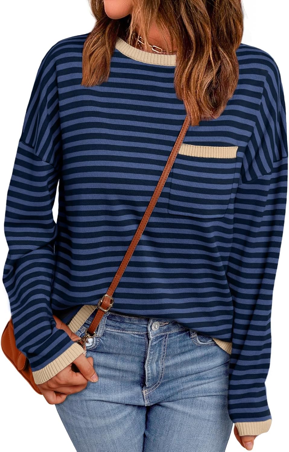 Cierra – Striped Long-Sleeve Casual Top for Women