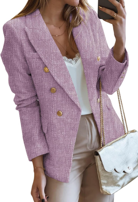 Adrianna – Double-Breasted Tweed Blazer for Women
