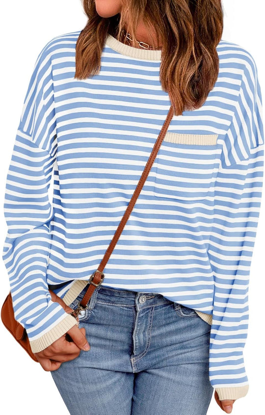 Cierra – Striped Long-Sleeve Casual Top for Women