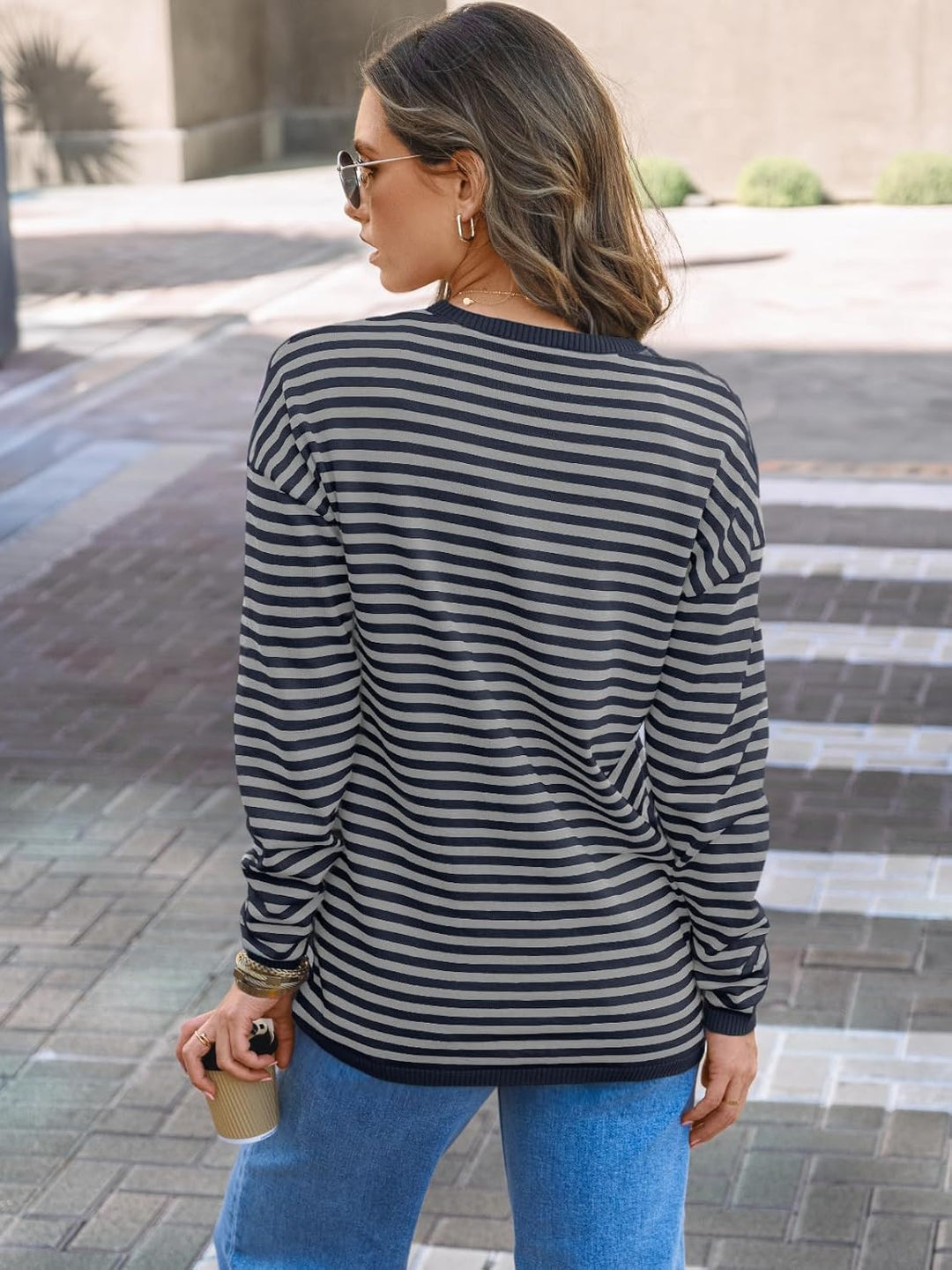 Cierra – Striped Long-Sleeve Casual Top for Women