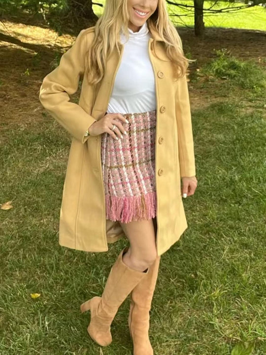 Miranda – Classic Long Wool-Blend Coat for Women