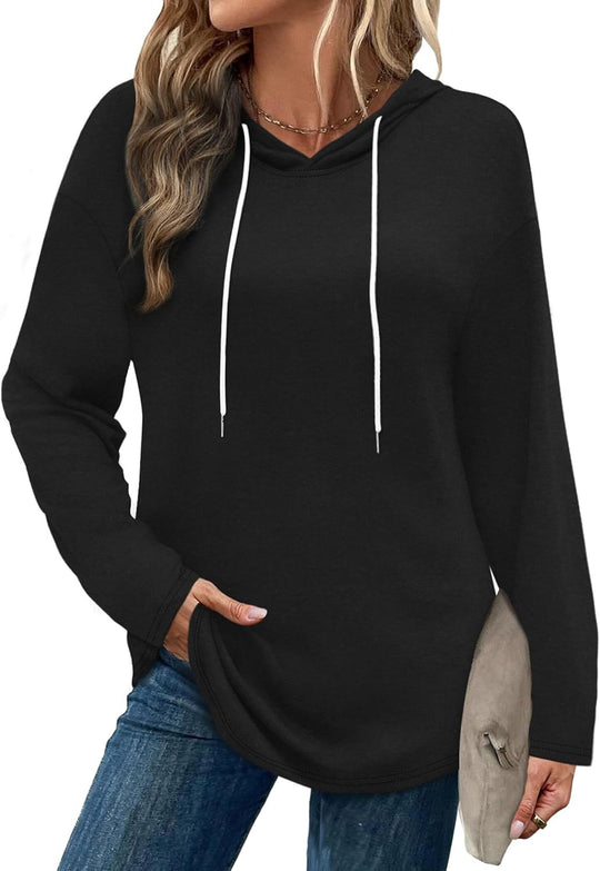 Addie – Plaid Hoodie Long-Sleeve Top for Women
