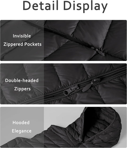 Jaimee – Long Hooded Down Puffer Vest for Women