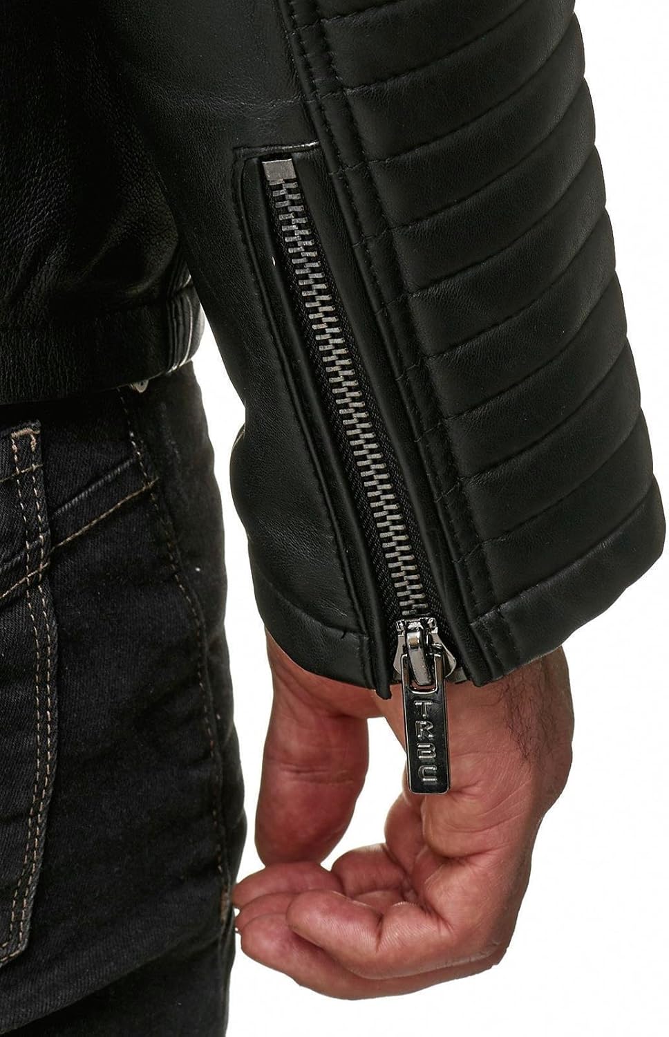Enzo – Classic Faux Leather Biker Jacket for Men