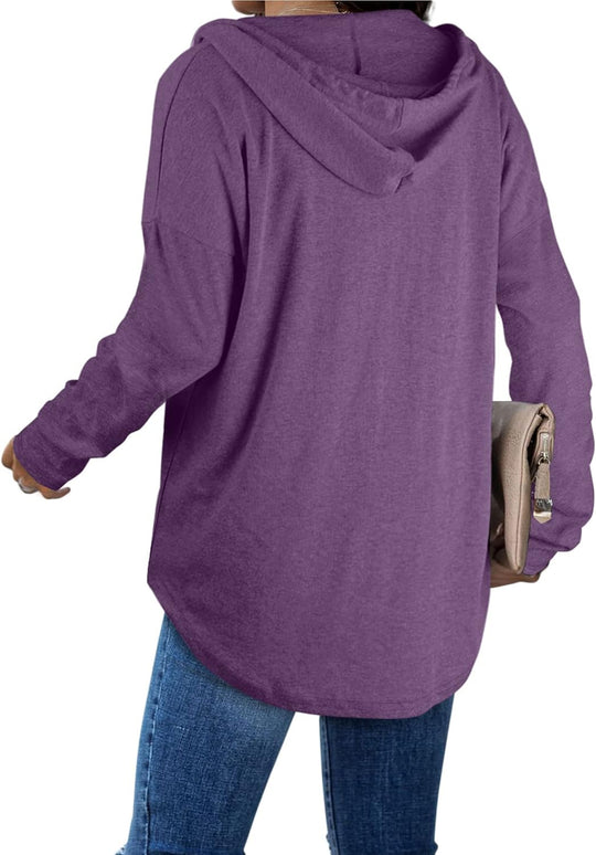 Addie – Plaid Hoodie Long-Sleeve Top for Women